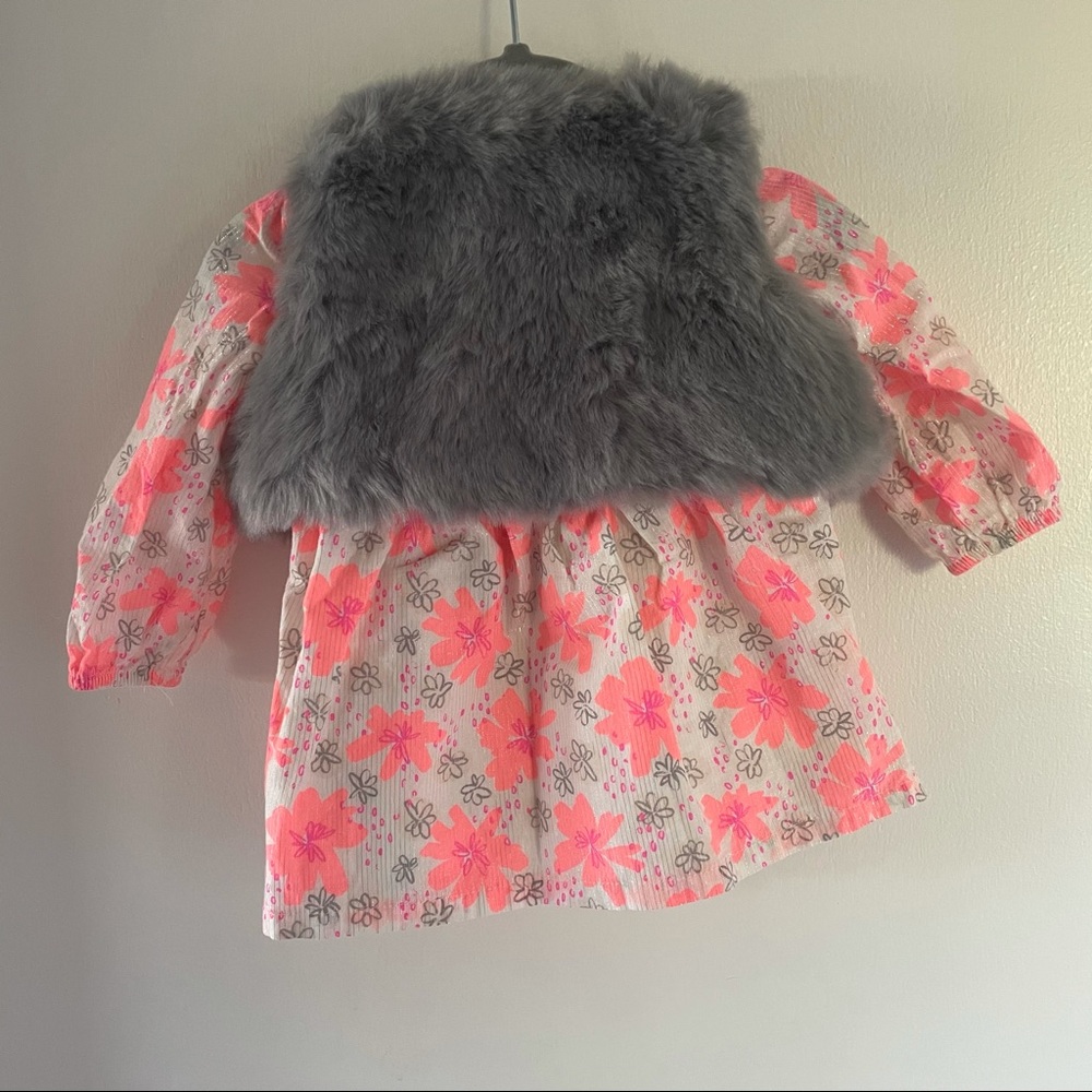 Cat & Jack Flower Dress and Matching Vest - Picture 2 of 4